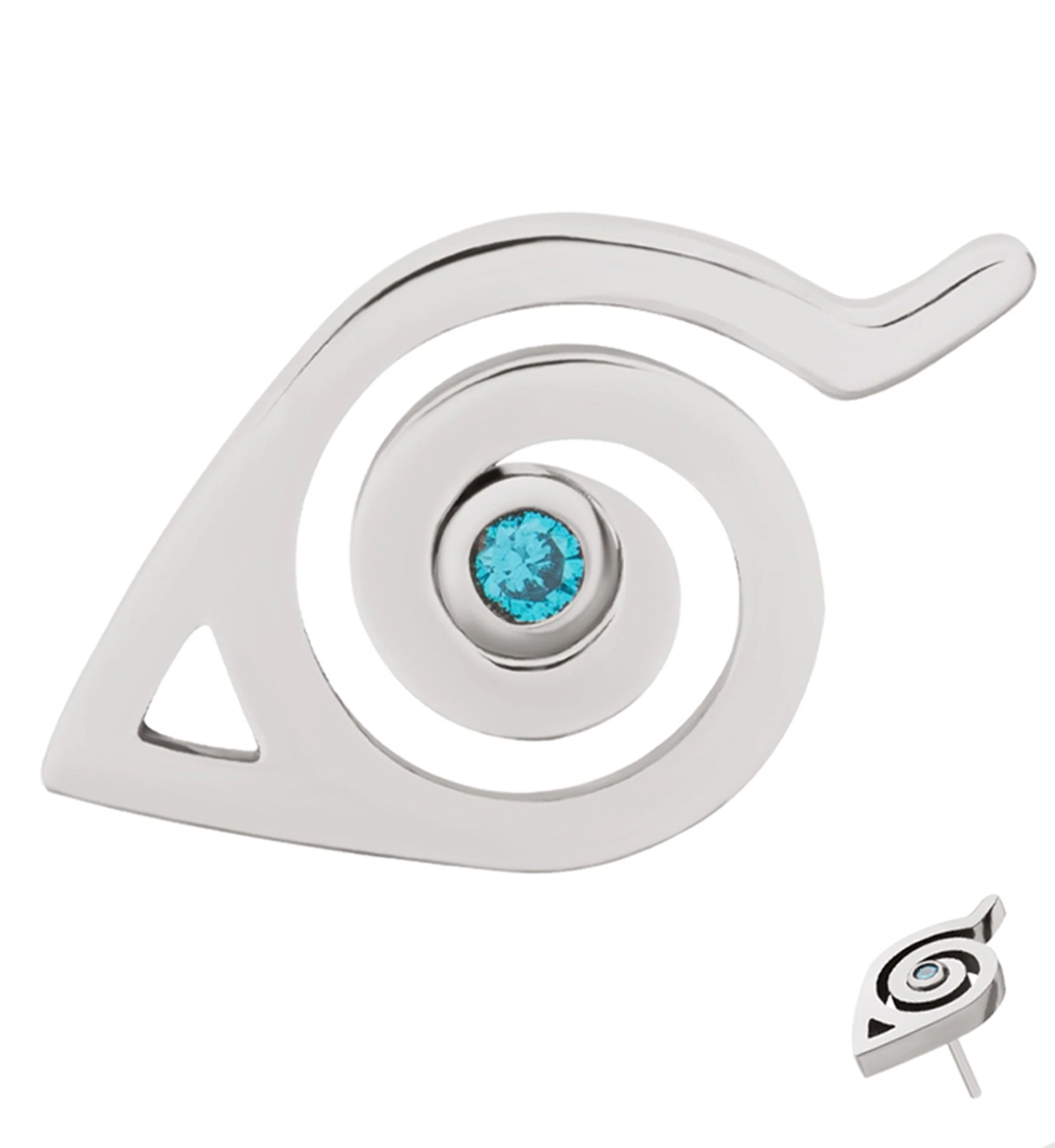 Naruto Hidden Leaf Logo Titanium Threadless Top - Mrs Treak