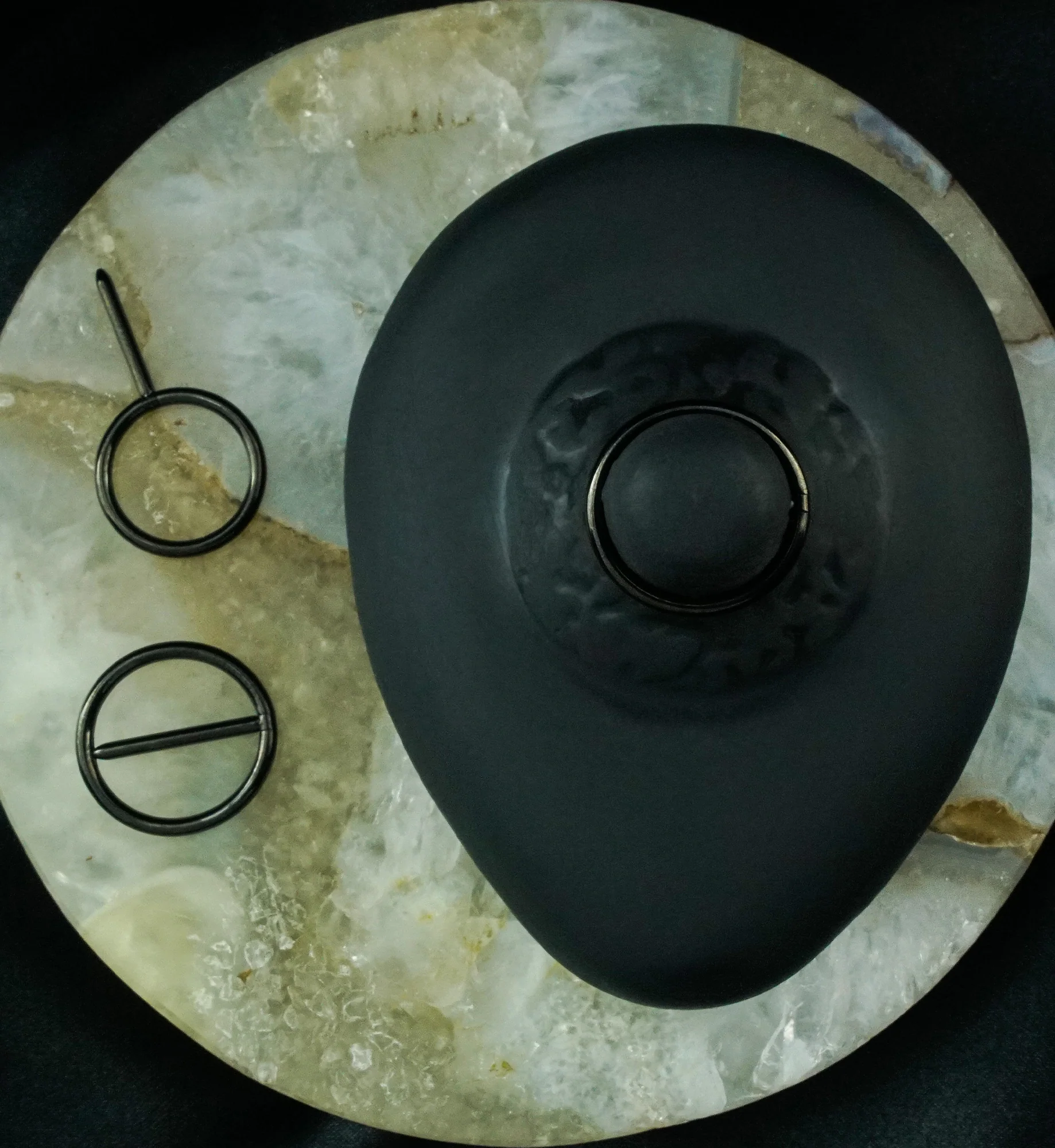 Black PVD Circlet Titanium Nipple Clicker Ring - Mrs Treak