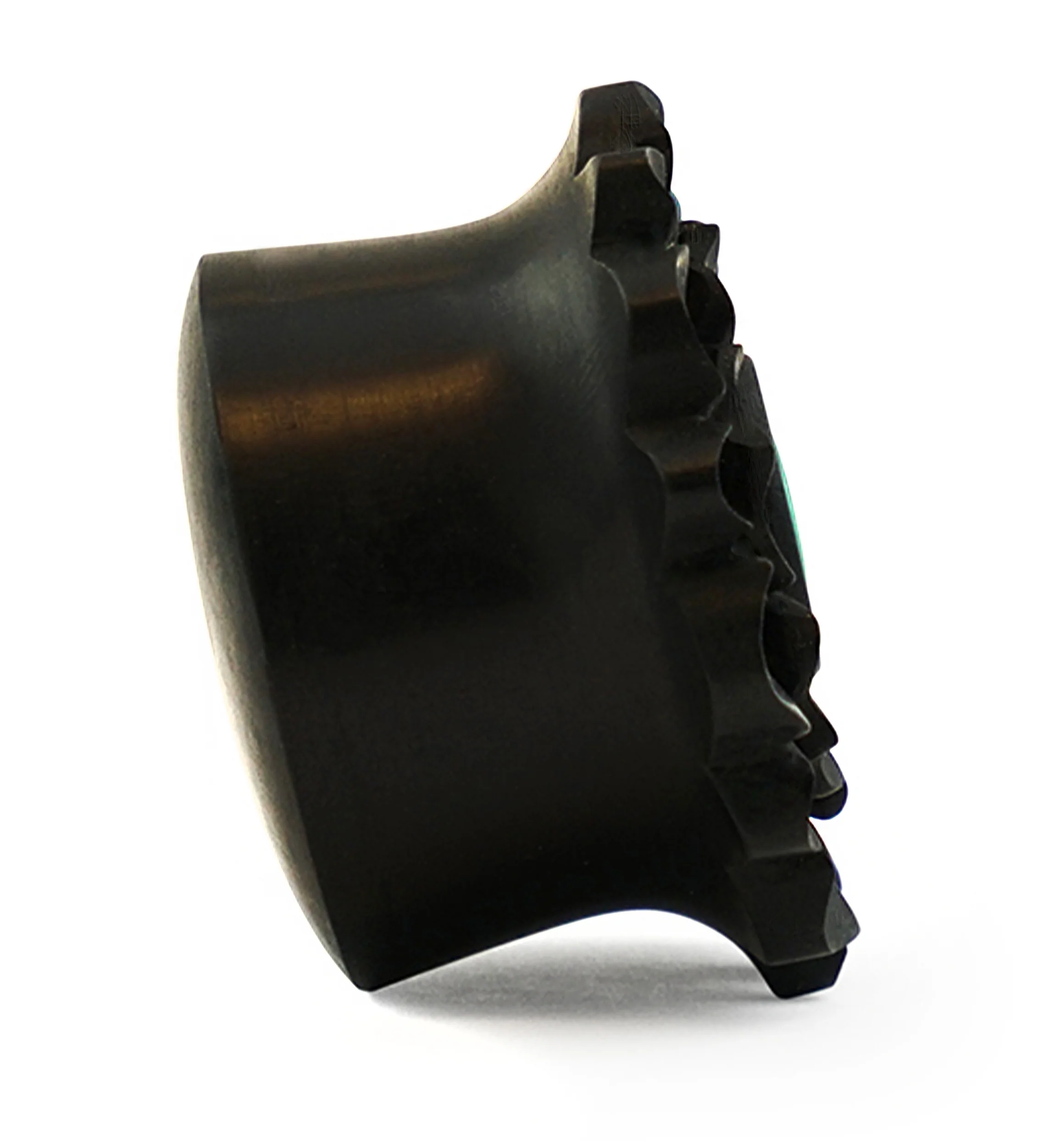 Floral Mayan Flared Wooden Plugs with Green Resin Inlay - Mrs Treak