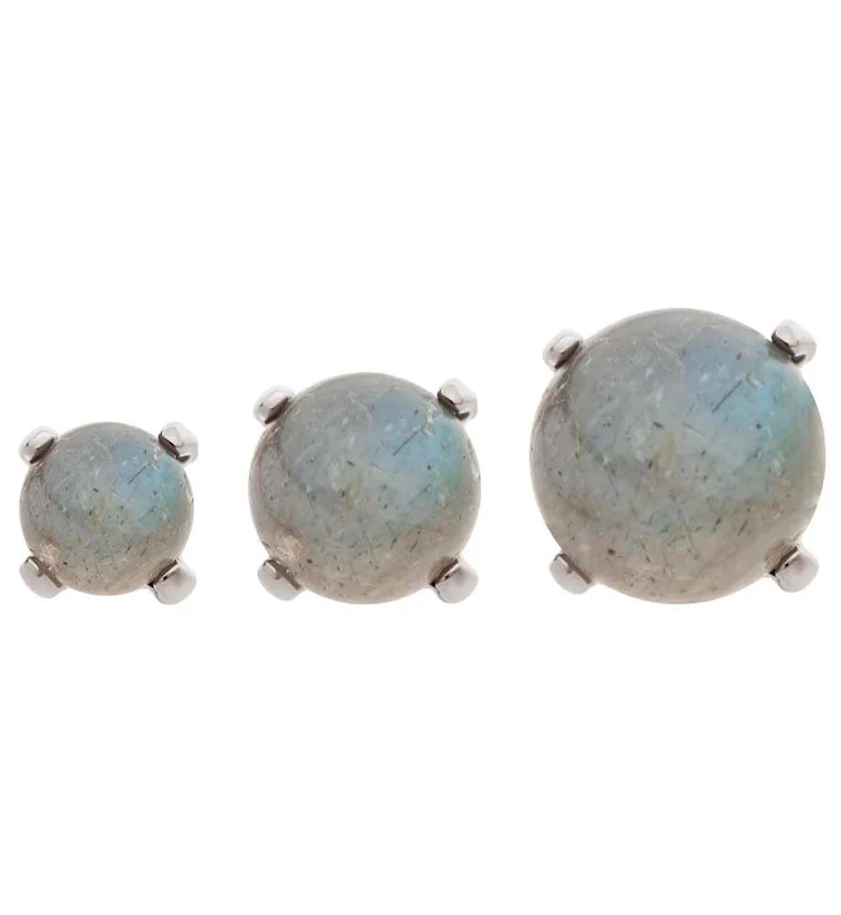 Prong Labradorite Stone Titanium Threadless Top - Mrs Treak