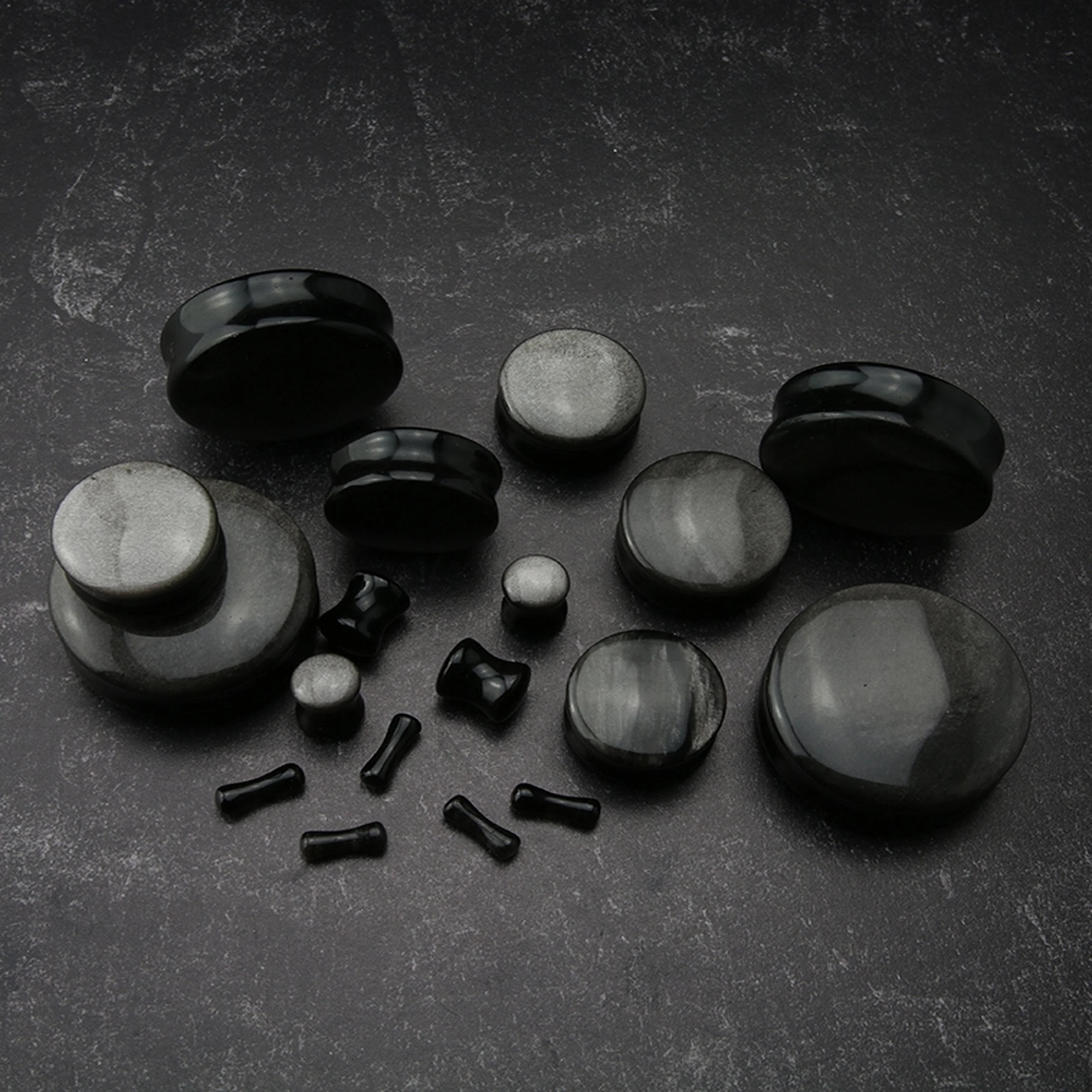 Silver Obsidian Plugs - Mrs Treak