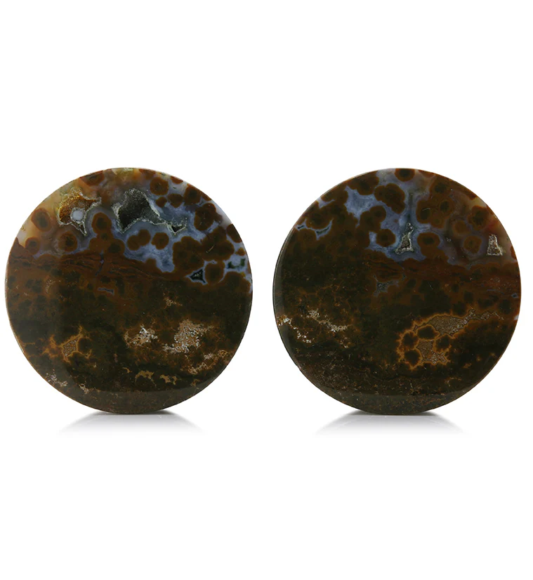 Ocean Jasper Stone Plugs 1 & 1/2