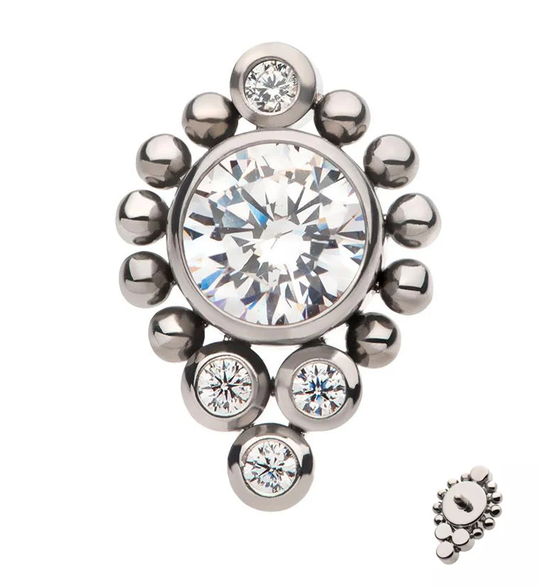 Regal Clear CZ Titanium Internally Threaded Top - Mrs Treak