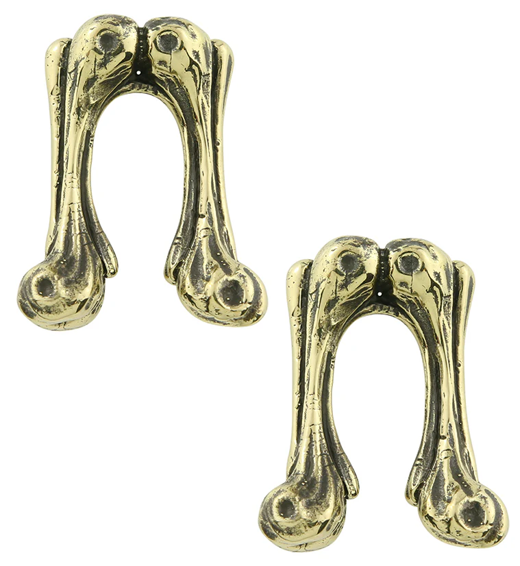 Bone Joint Brass Ear Weights - Mrs Treak