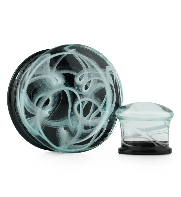 Smoke Haze Swirl Glass Plugs - Mrs Treak
