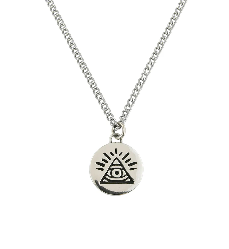 Illuminati White Brass Charm Necklace - Mrs Treak