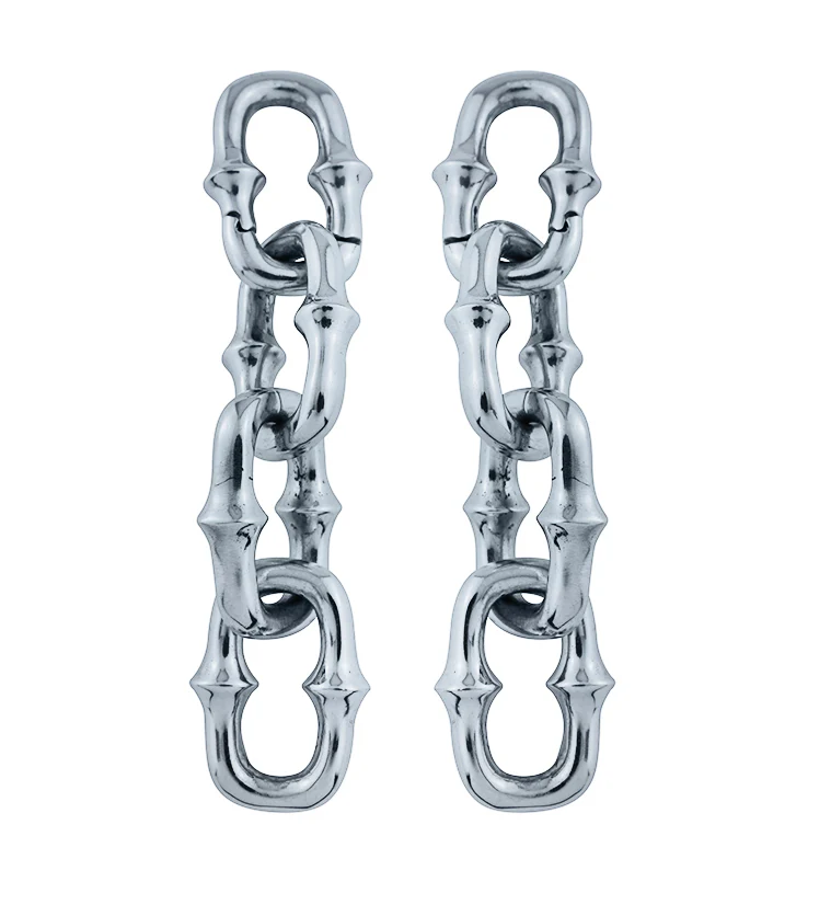 Mini OG Chain Quad Link White Brass Ear Weights - Mrs Treak