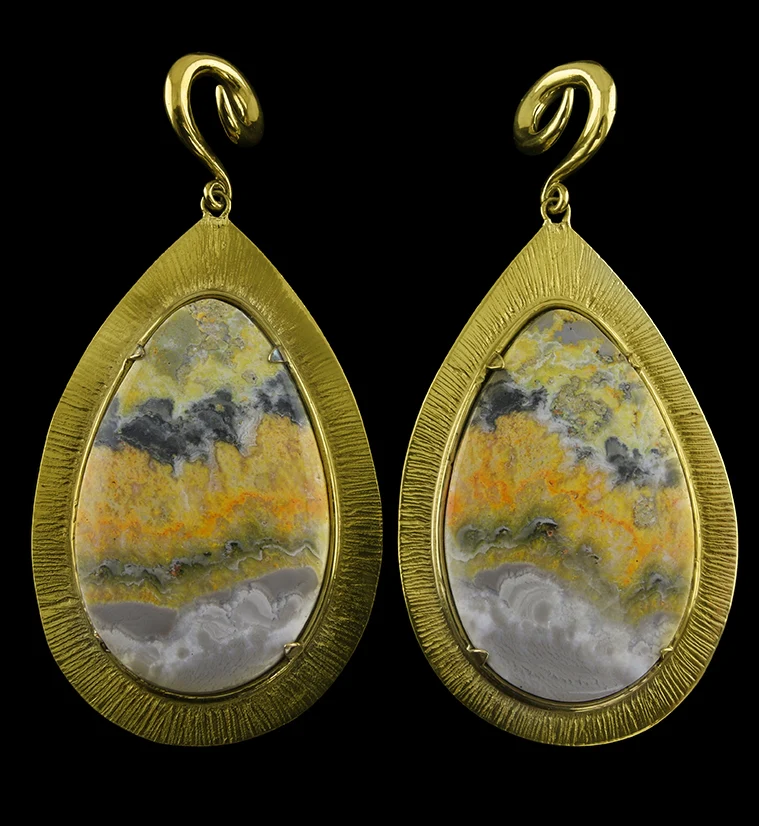 Lament Bumblebee Jasper Stone Ear Weights - Mrs Treak