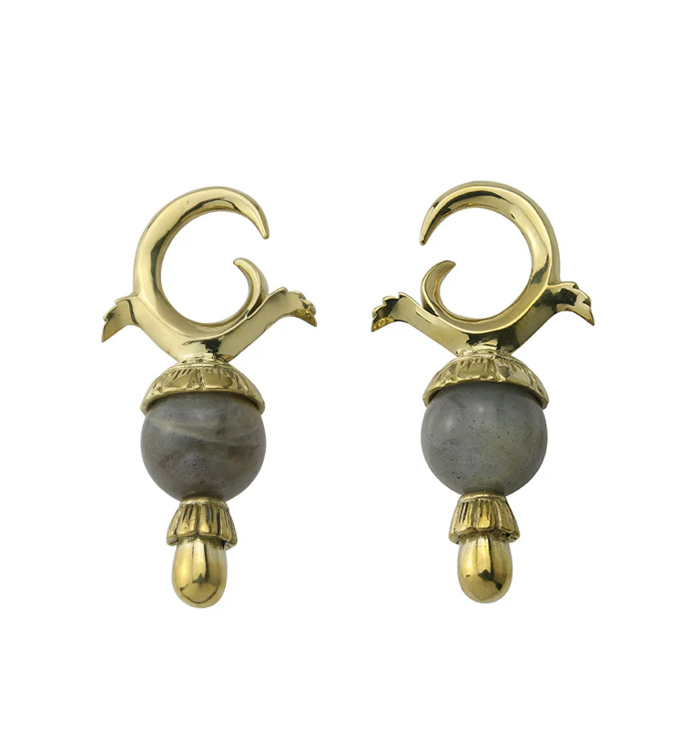 Labradorite Stone Totum Ear Weights - Mrs Treak
