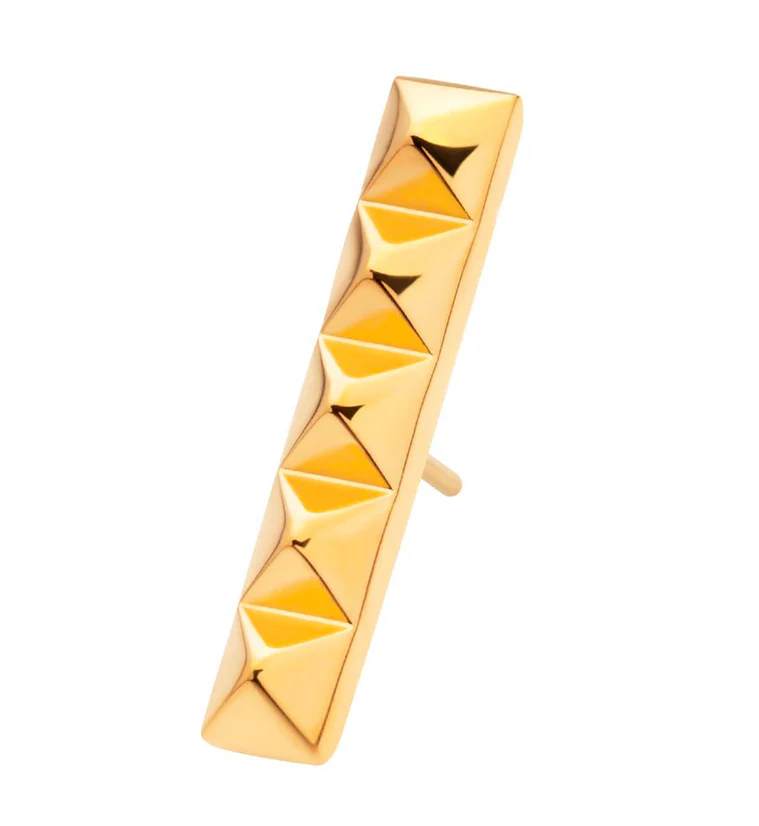 24kt Gold PVD Polyhedra Stud Threadless Titanium Top - Mrs Treak