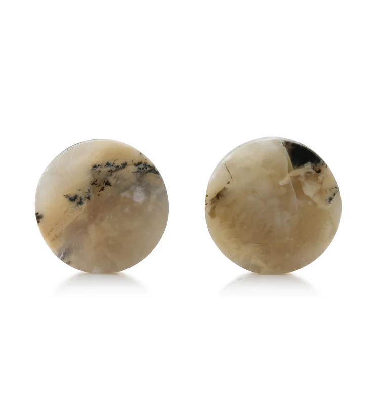 Tiger Agate Dendritic Stone Plugs 5/8