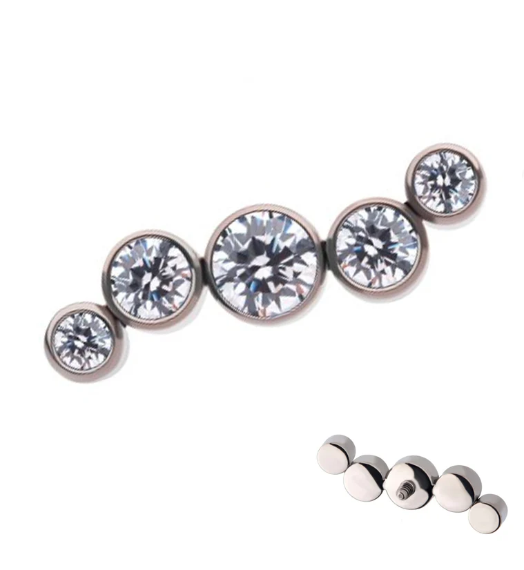 Ripple CZ Internally Threaded Titanium Top - Mrs Treak