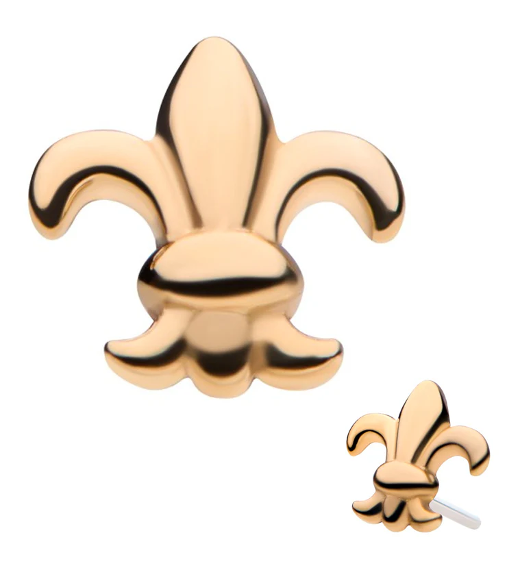 14kt Gold Fleur de Lis Threadless Top - Mrs Treak