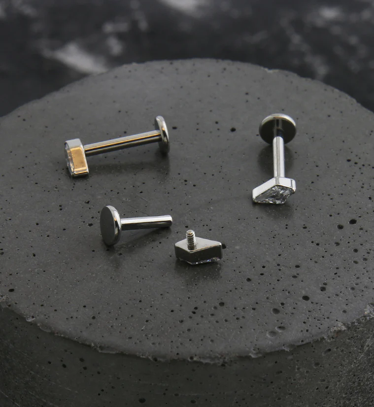 Abyss Clear CZ Internally Threaded Titanium Labret - Mrs Treak