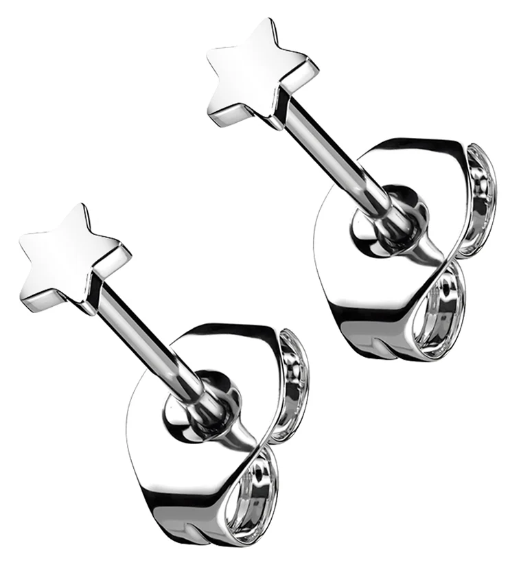 Star Titanium Threadless Earrings - Mrs Treak