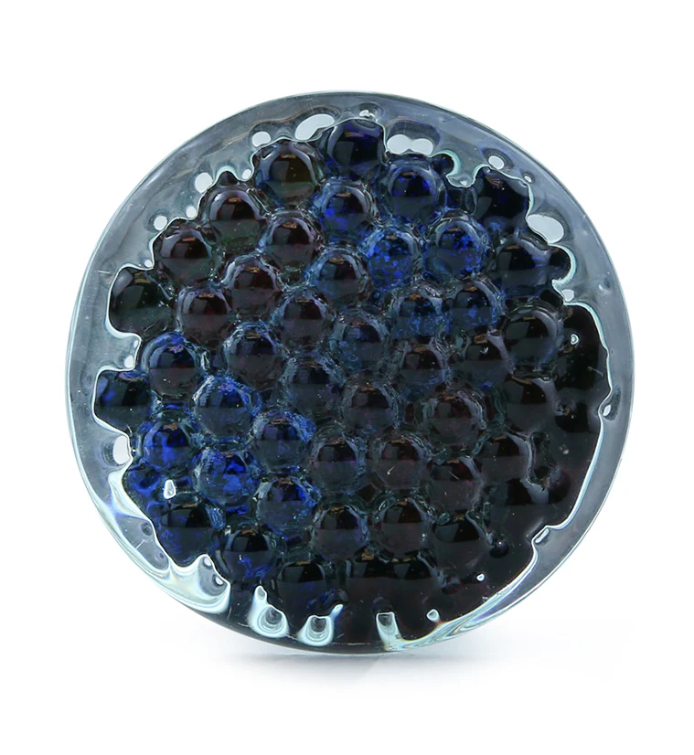 Blurple Hammered Glass Double Flare Plugs - Mrs Treak