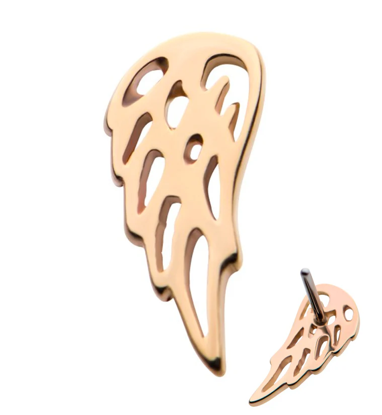 14kt Gold Angel Wing Threadless Top (Right Ear) - Mrs Treak