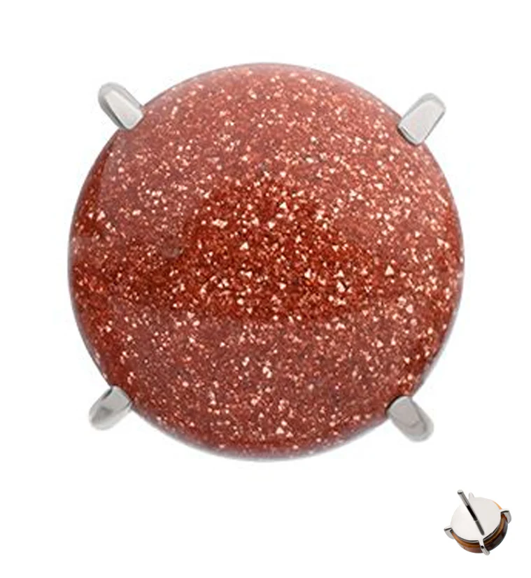 Prong Gold Sandstone Titanium Threadless Top - Mrs Treak