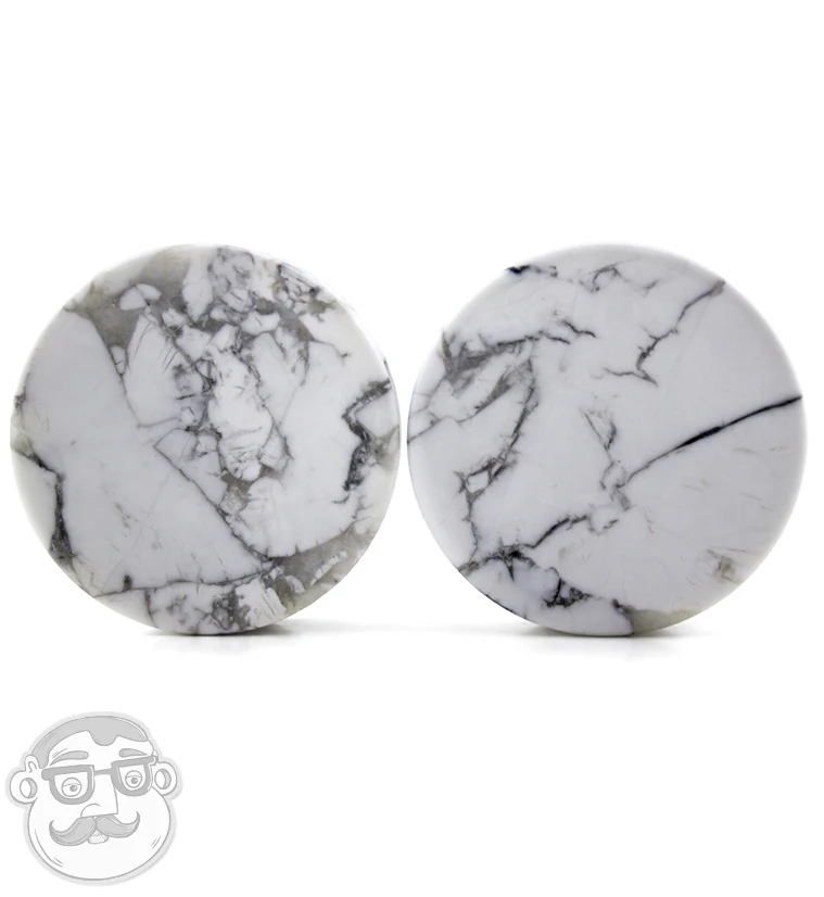 White Howlite Stone Plugs - Mrs Treak