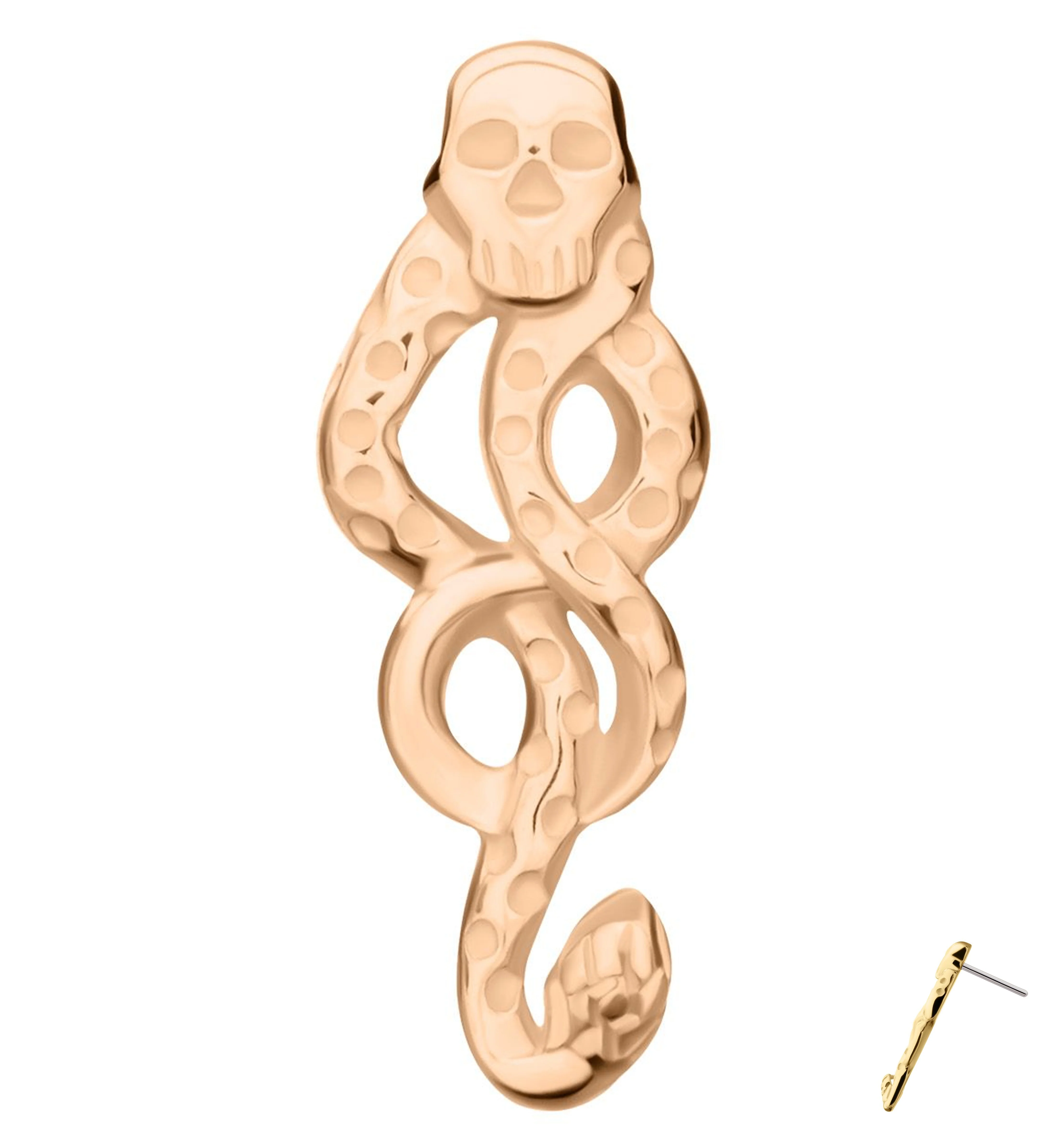 14kt Rose Gold Dark Mark Threadless Top - Mrs Treak