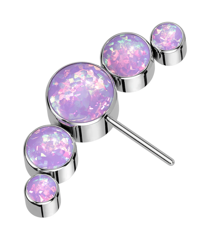Arch Side Facing Purple Opalite Titanium Threadless Top - Mrs Treak