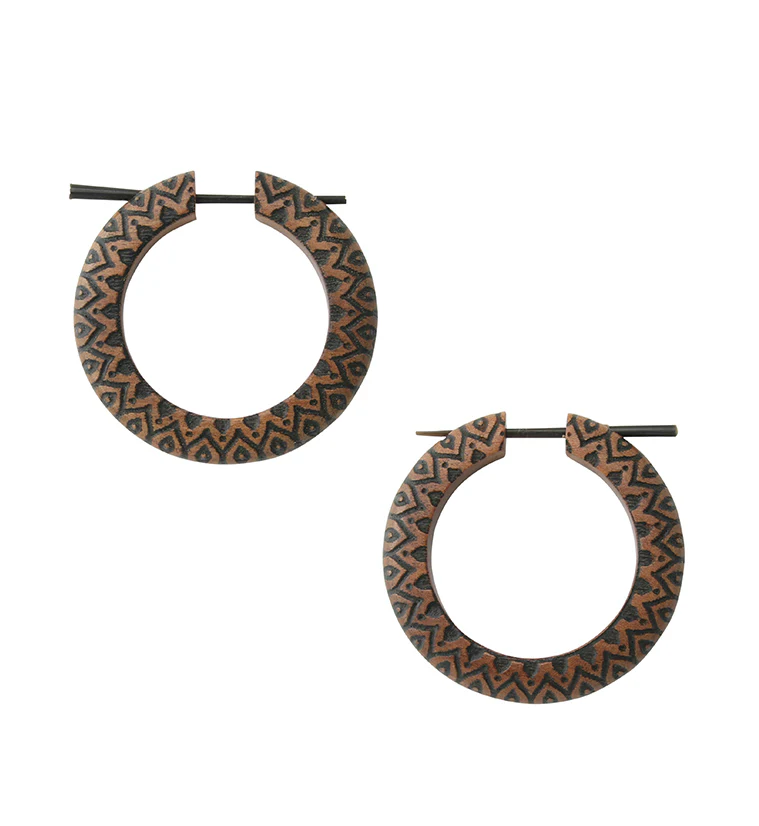 Ridge Saba Wood Hoop Earrings - Mrs Treak