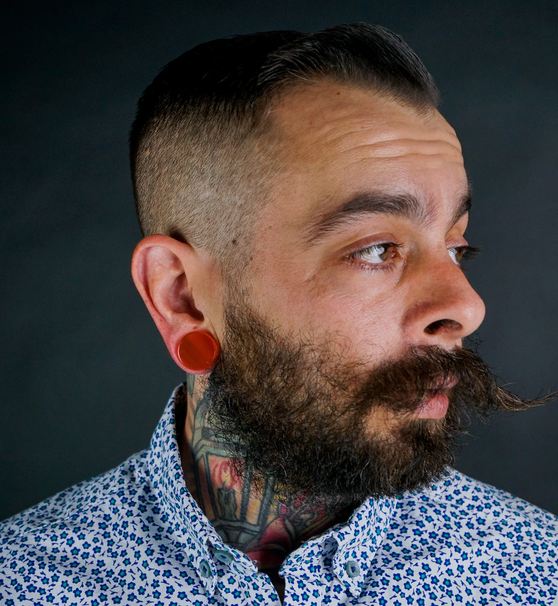 Orange Cat's Eye Glass Plugs - Mrs Treak