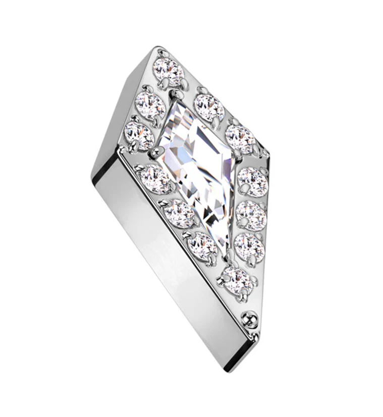 Spire Clear CZ Internally Threaded Titanium Top - Mrs Treak