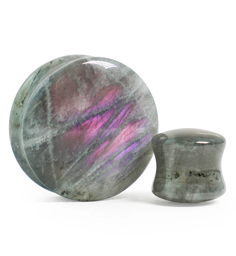 Purple Labradorite Stone Plugs - Mrs Treak