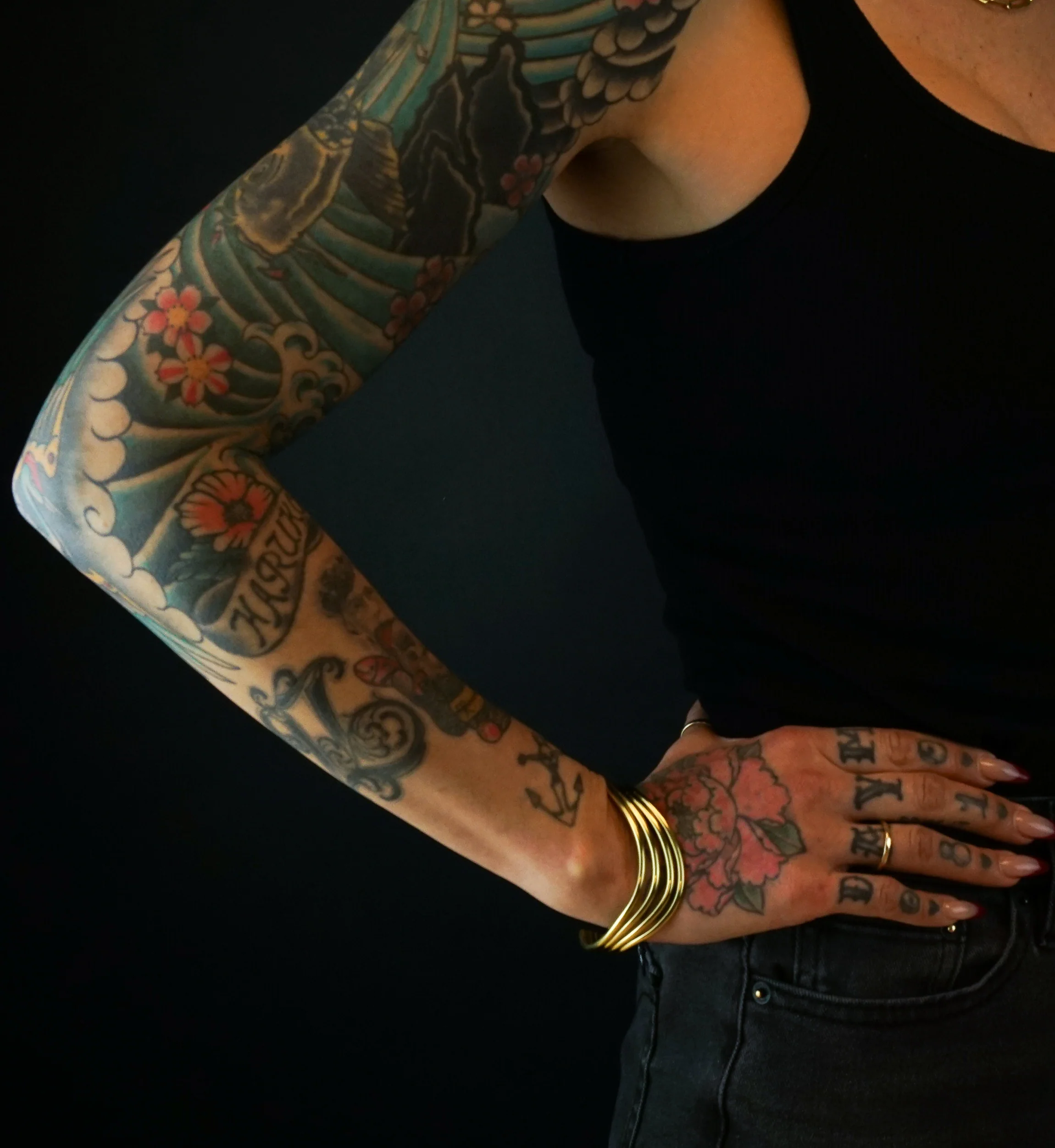 Quad Swerve Brass Bangle - Mrs Treak