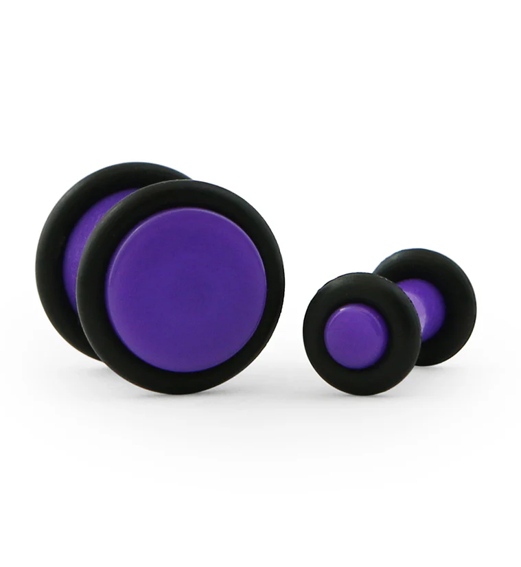 Purple No Flare Acrylic Plugs - Mrs Treak