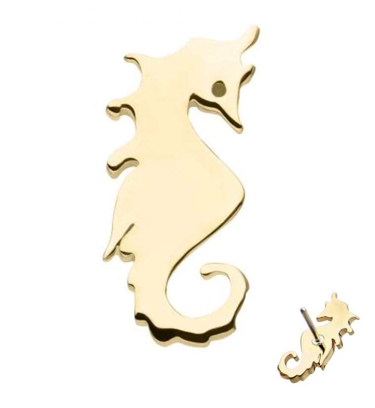 14kt Gold Seahorse Threadless Top - Mrs Treak