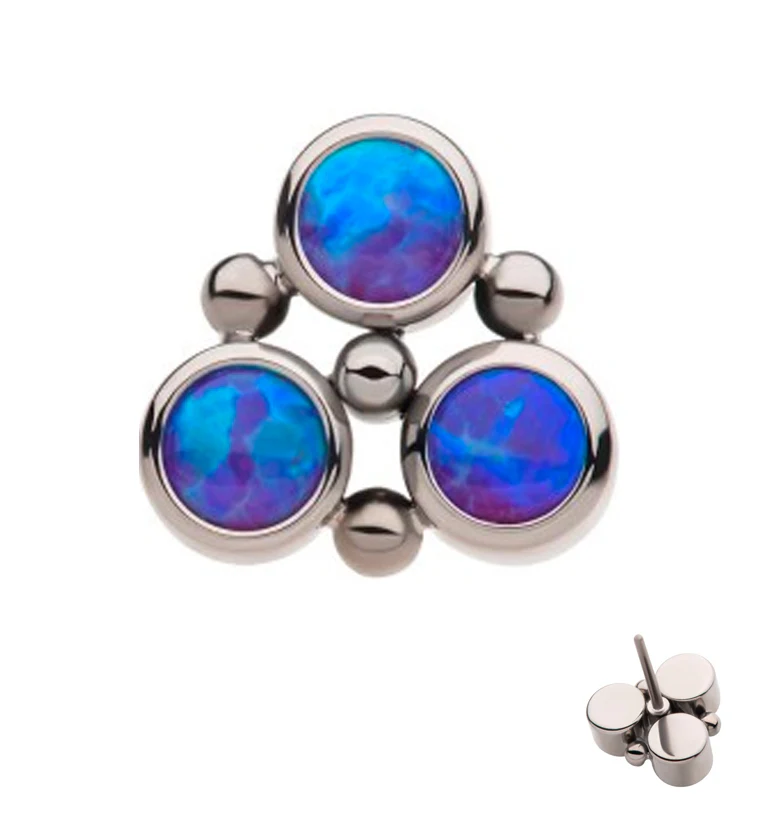 Trinity Beaded Purple Opalite Threadless Titanium Top - Mrs Treak