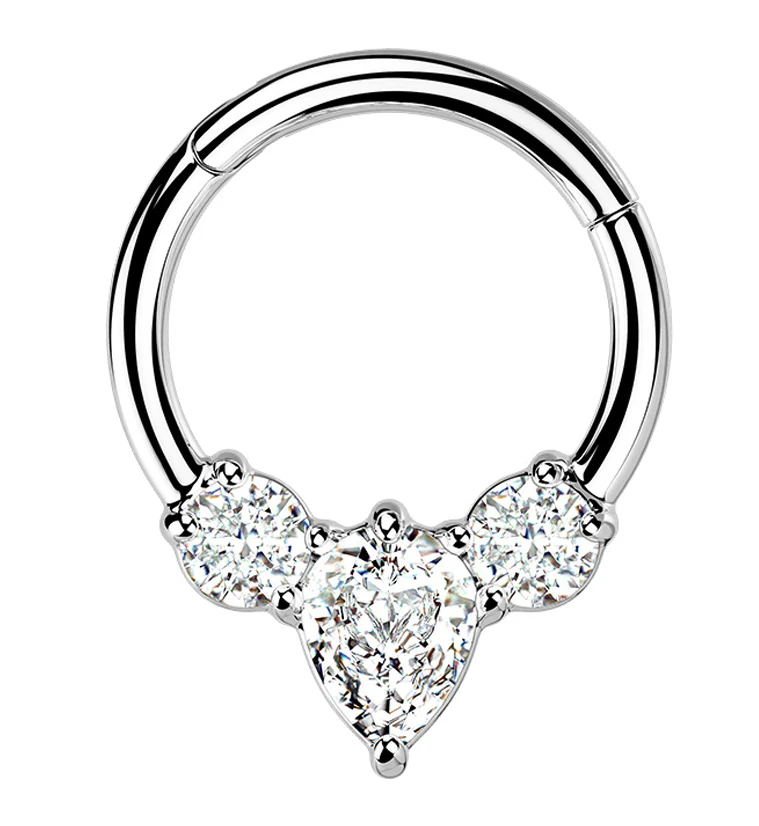 Iota CZ Hinged Segment Ring - Mrs Treak