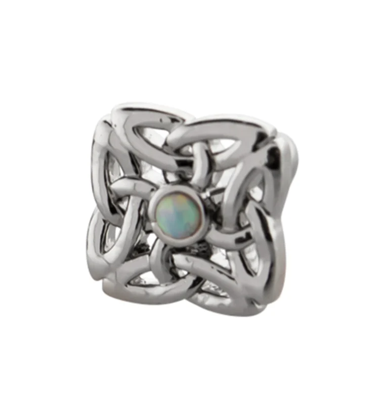 Interlaced Square White Opalite Cartilage Barbell - Mrs Treak