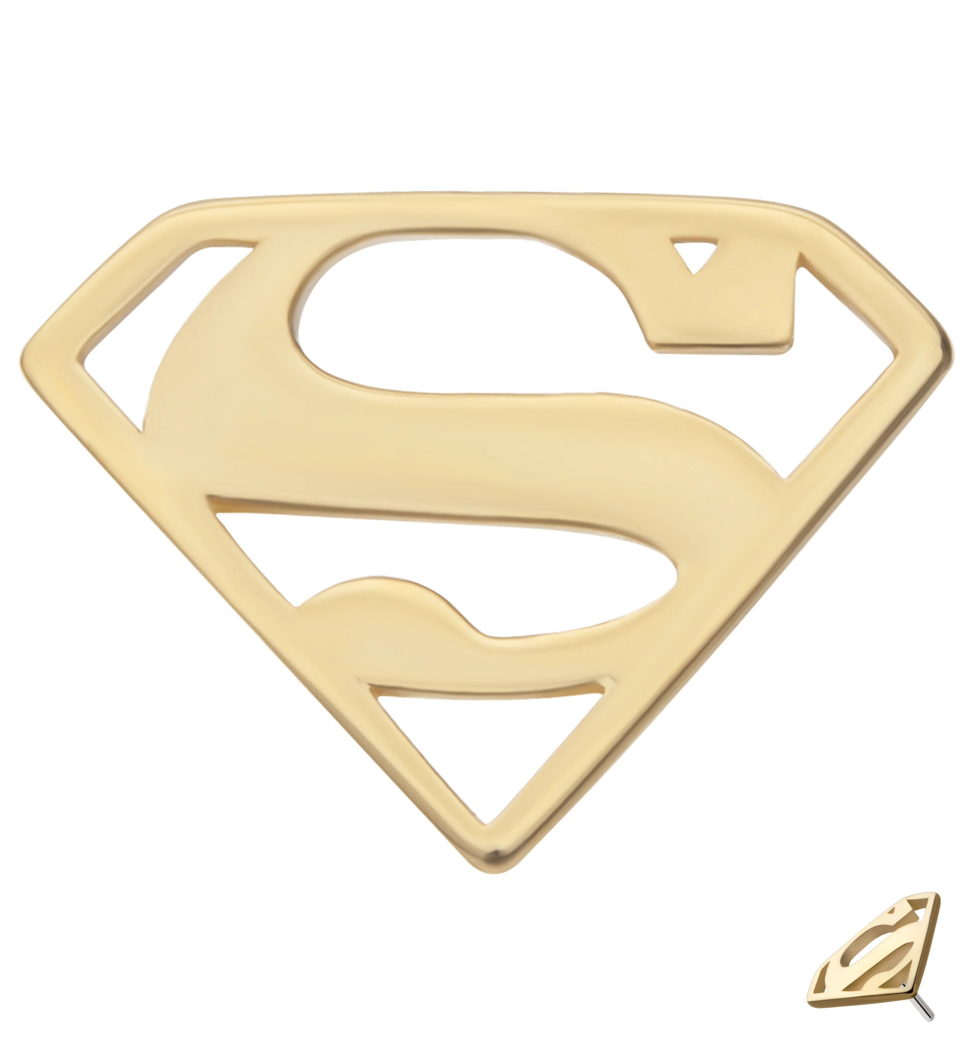 14kt Gold Superman Logo Threadless Top - Mrs Treak