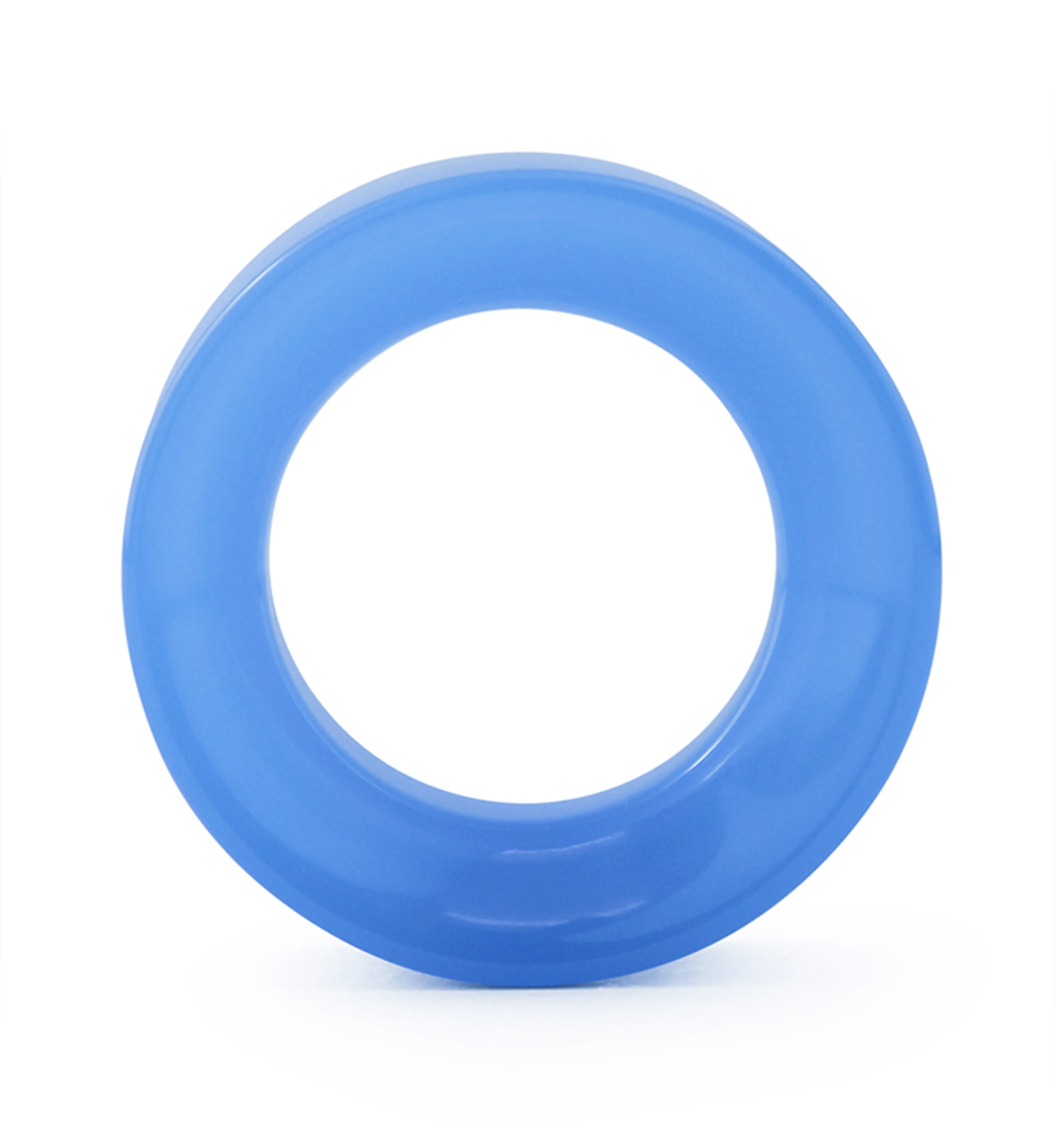 Periwinkle Glass Double Flare Tunnel Plugs - Mrs Treak