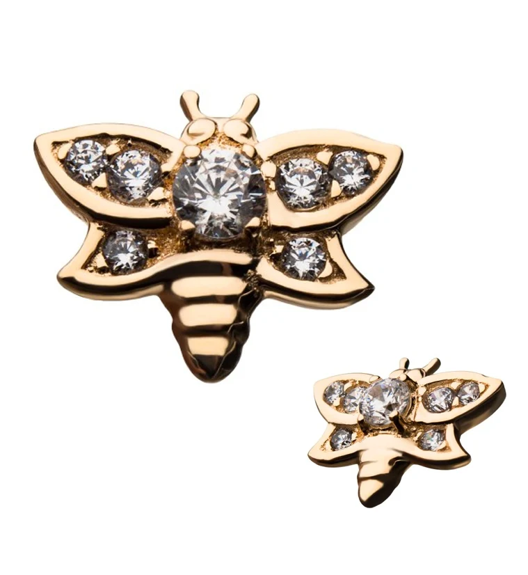 14kt Gold Bumblebee CZ Threadless Top - Mrs Treak