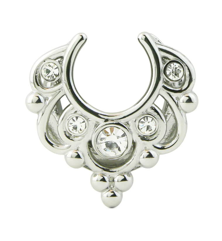 Filigree Clear CZ Stainless Steel Saddles - Mrs Treak