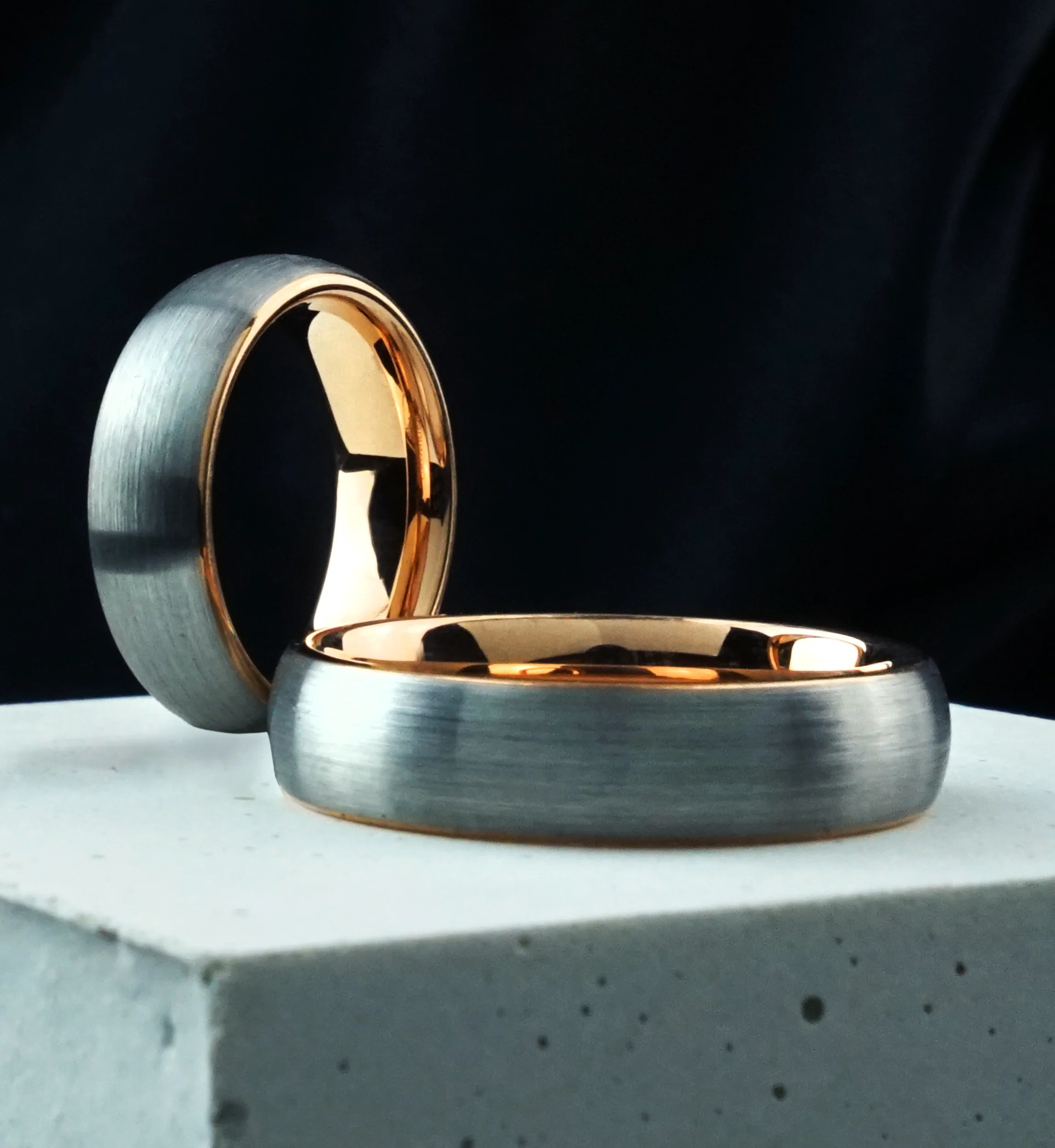 Rose Gold PVD Inside Tungsten Ring - Mrs Treak