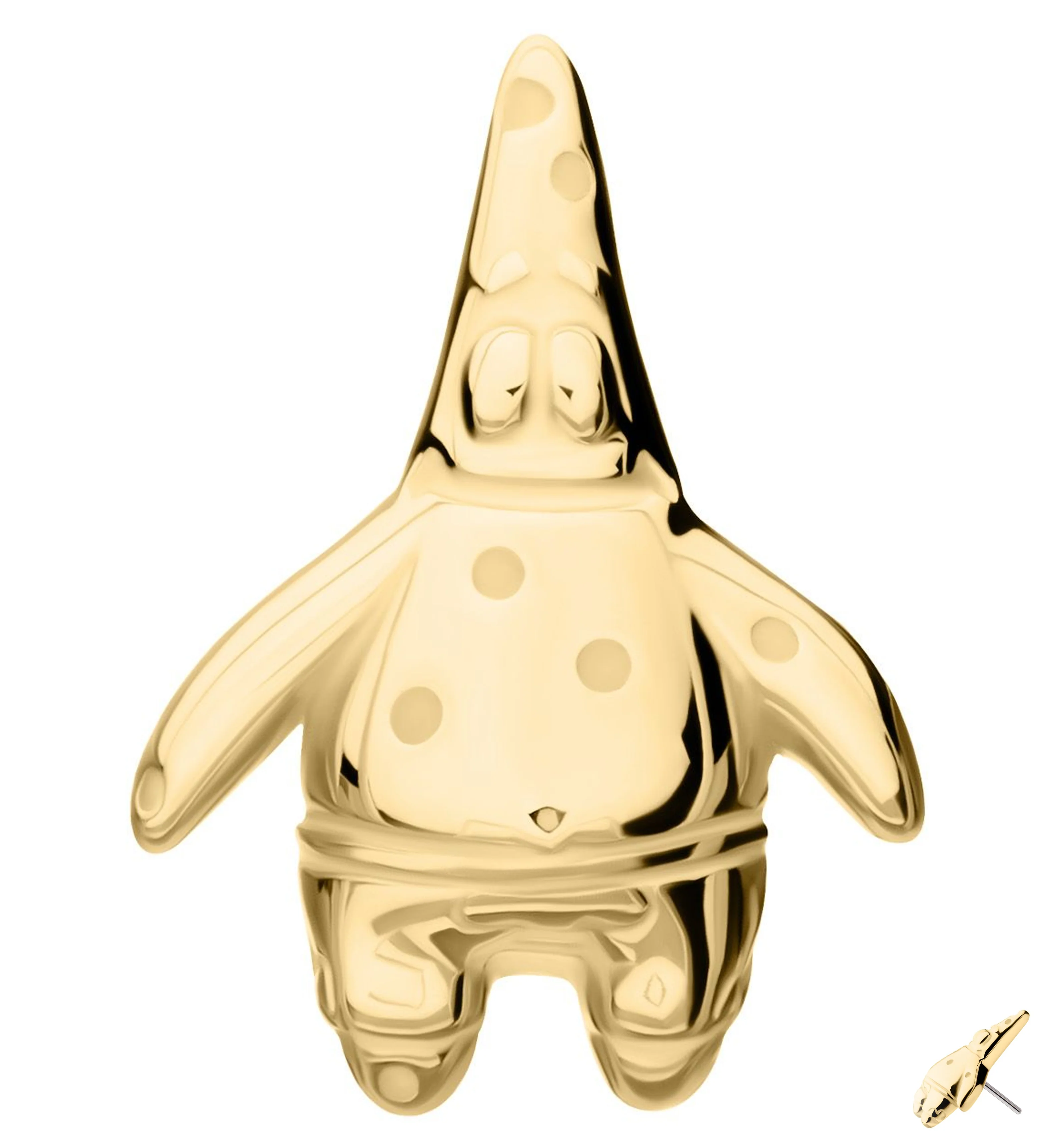 14kt Gold Patrick Star Threadless Top - Mrs Treak