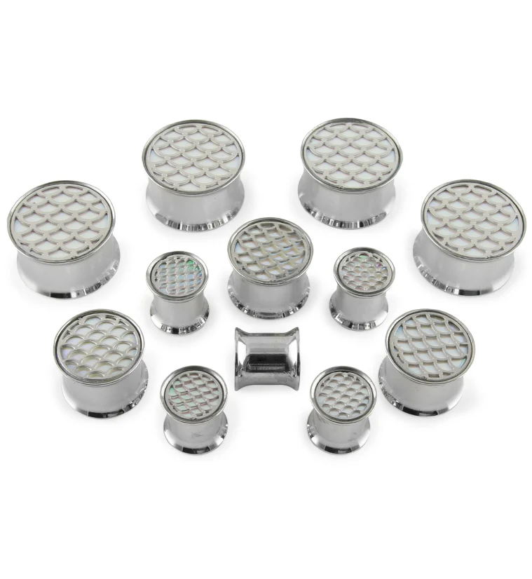 Luminescent Mermaid Scale Stainless Steel Plugs - Mrs Treak