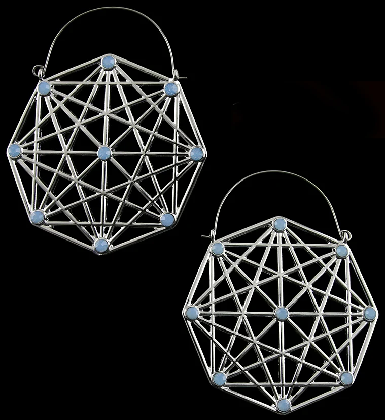 20G Geo Opalite Plug Hoops - Mrs Treak