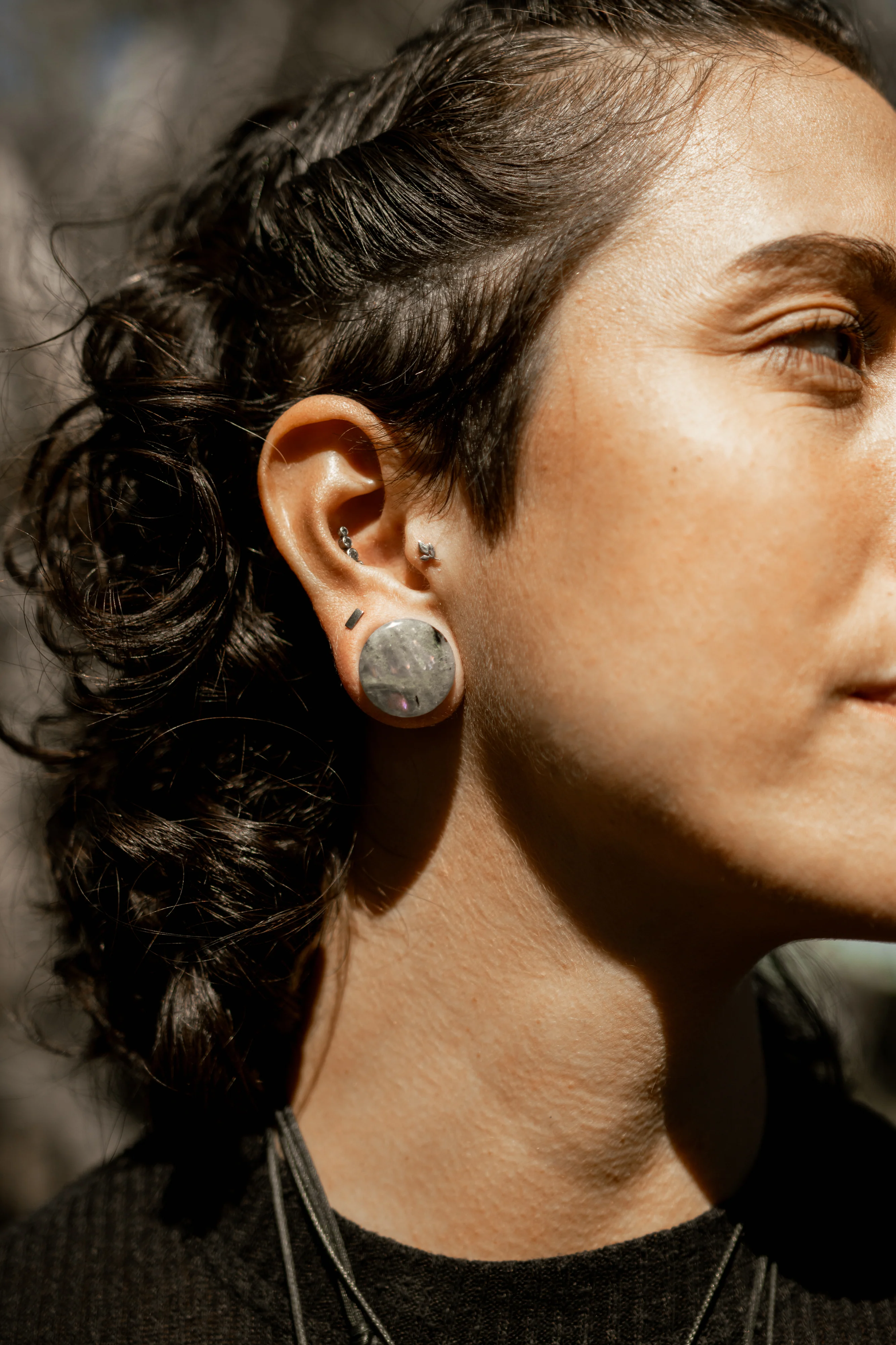 Grey Labradorite Stone Plugs - Mrs Treak