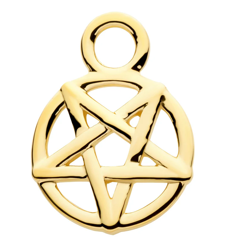 14kt Gold Pentagram Charm - Mrs Treak