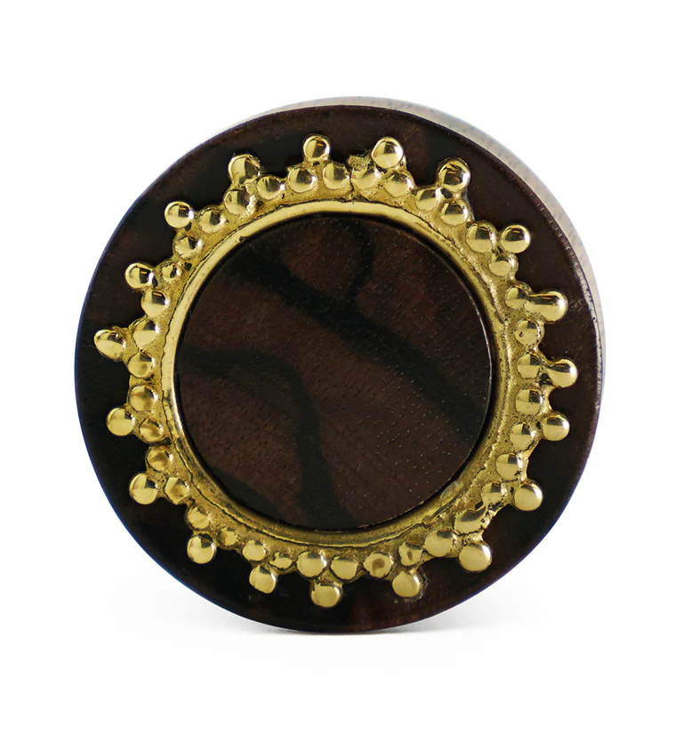 Adorn Brass Inlay Areng Wood Plugs - Mrs Treak