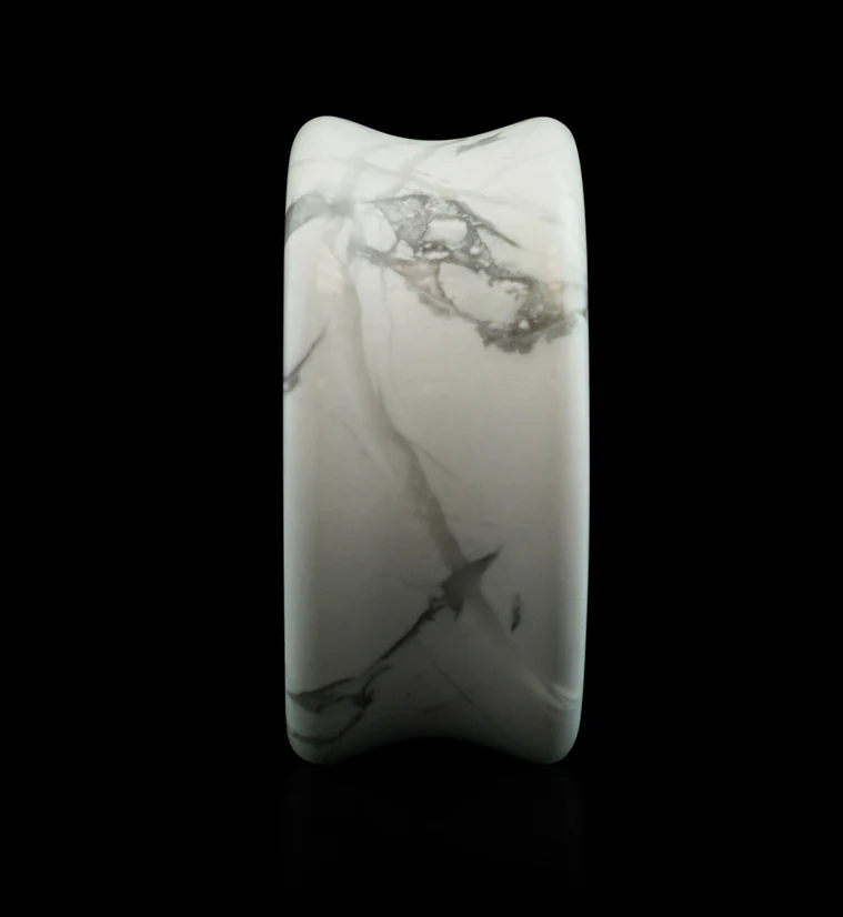 White Howlite Stone Plugs - Mrs Treak