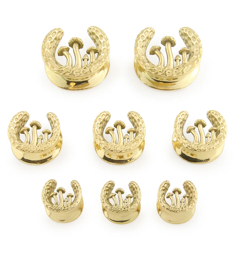 Gold PVD Hammered Mushroom Stainless Steel Saddles - Mrs Treak