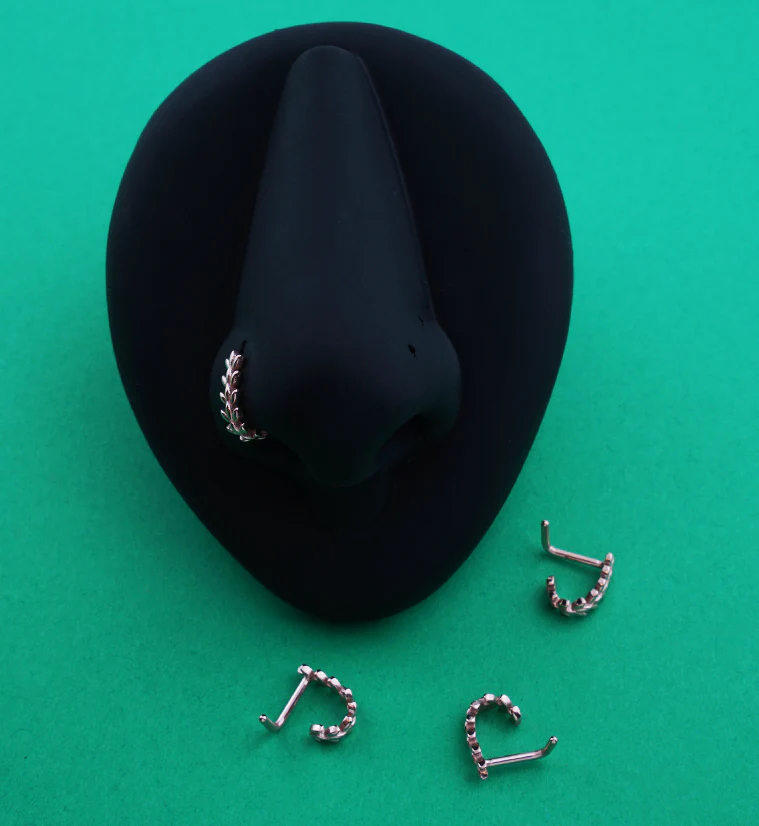 Rose Gold PVD Floral Vine Nose Curve - Mrs Treak