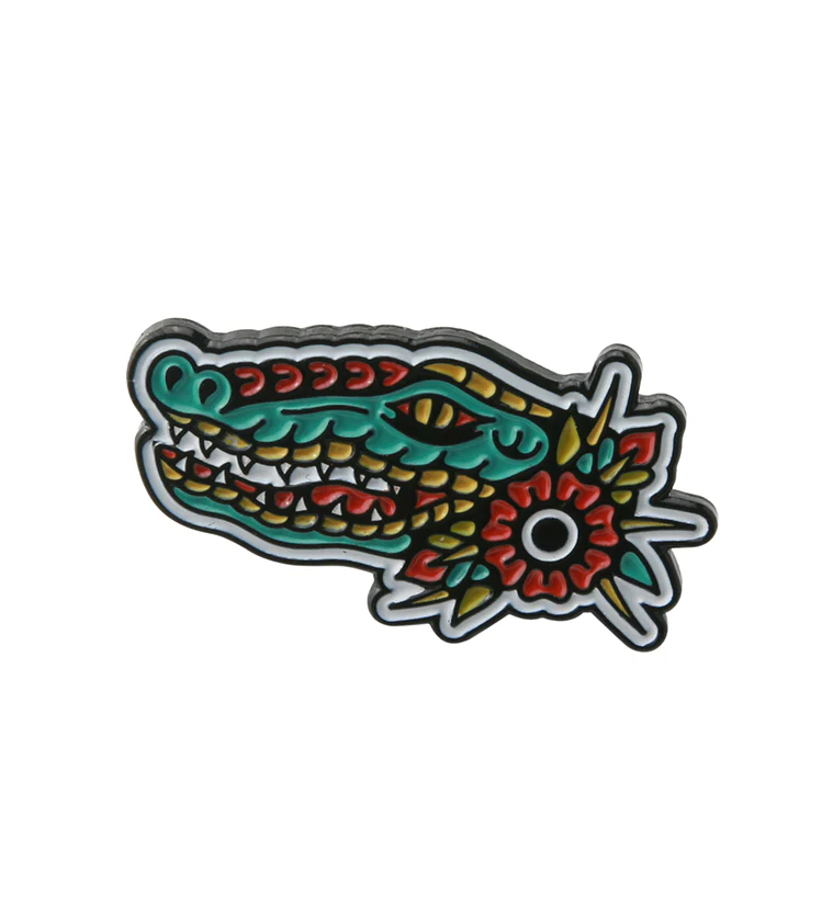 Alligator Rose Enamel Pin - Mrs Treak